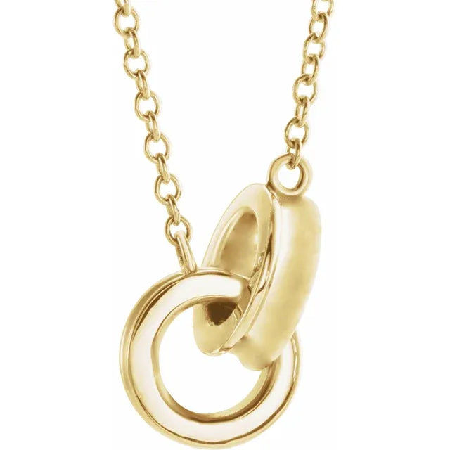 87077 Interlocking Gold Circle Necklace