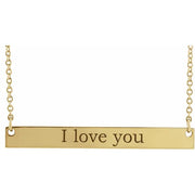 Engravable Gold Bar Necklace