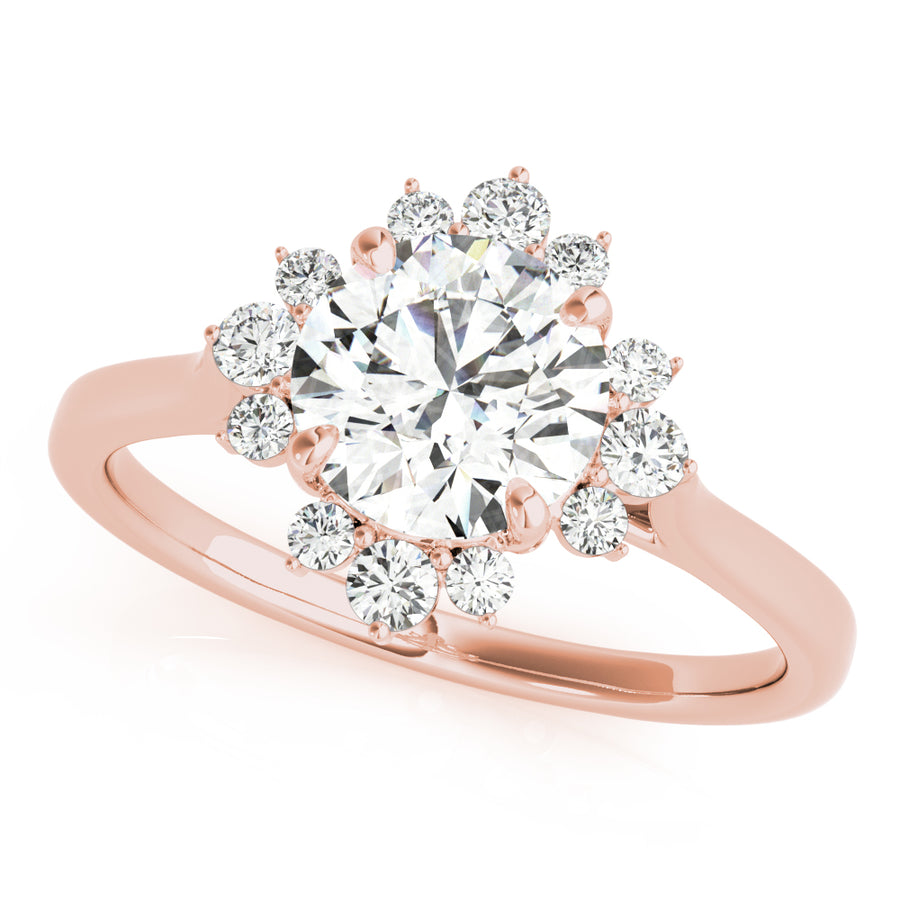 Starburst Halo Engagement Ring Setting