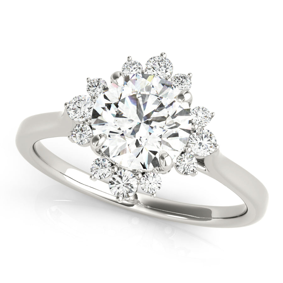 Starburst Halo Engagement Ring Setting