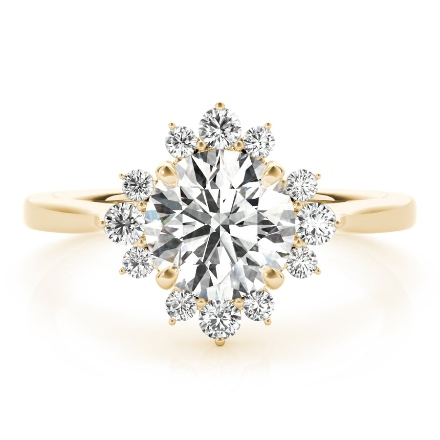 Starburst Halo Engagement Ring Setting