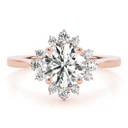 Starburst Halo Engagement Ring Setting