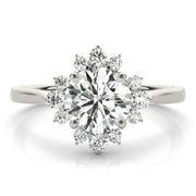 Starburst Halo Engagement Ring Setting