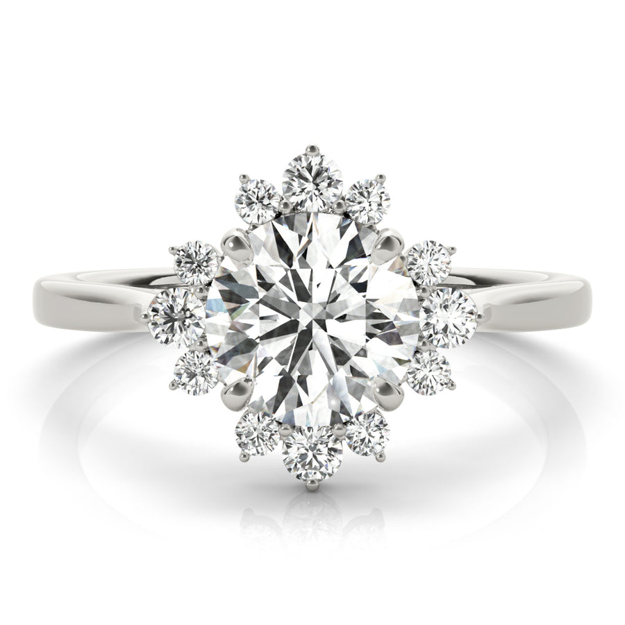 Starburst Halo Engagement Ring Setting