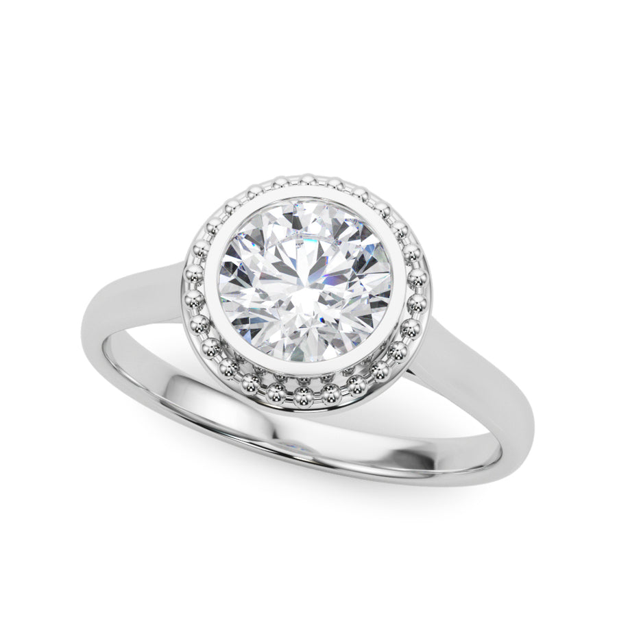 Round Bead Bezel Solitaire