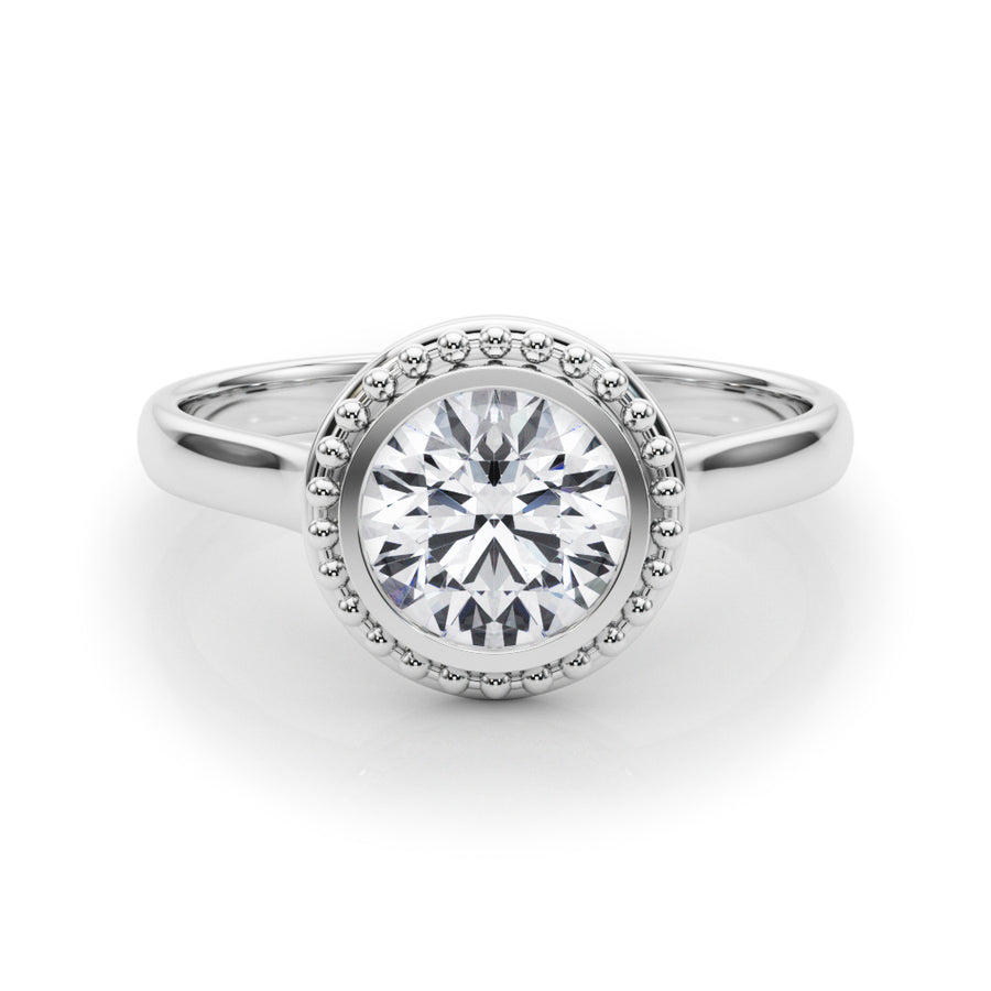 Round Bead Bezel Solitaire