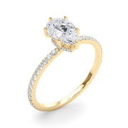 Pear Hidden Halo Setting with Diamond Band