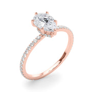 Pear Hidden Halo Setting with Diamond Band