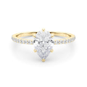 Pear Hidden Halo Setting with Diamond Band