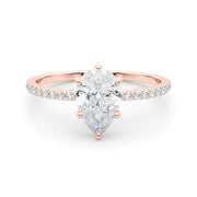 Pear Hidden Halo Setting with Diamond Band