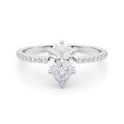 Pear Hidden Halo Setting with Diamond Band