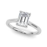 Low Set Emerald Cut Solitaire