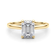 Low Set Emerald Cut Solitaire