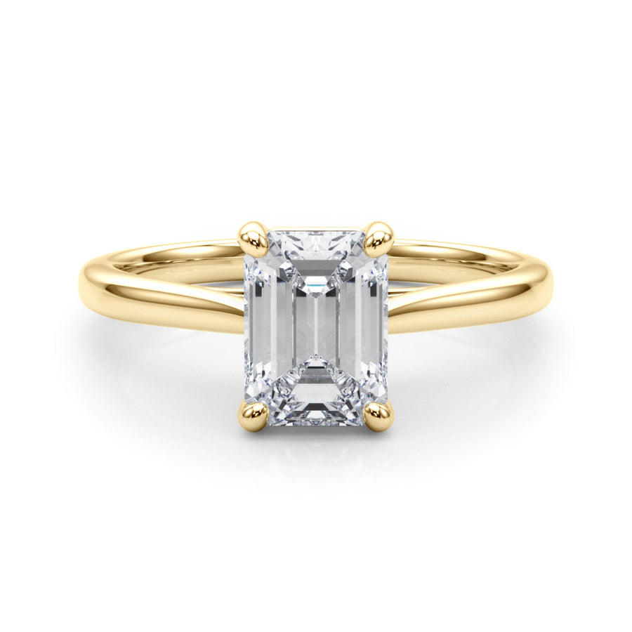 Low Set Emerald Cut Solitaire