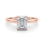 Low Set Emerald Cut Solitaire