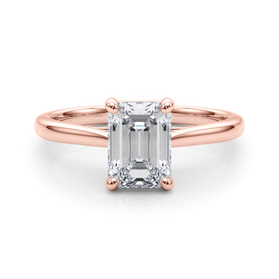 Low Set Emerald Cut Solitaire