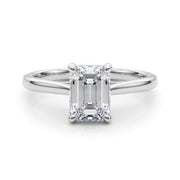 Low Set Emerald Cut Solitaire