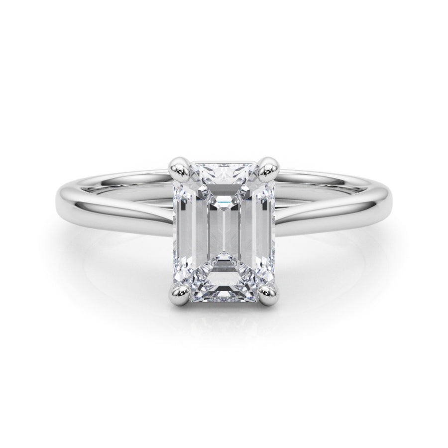 Low Set Emerald Cut Solitaire