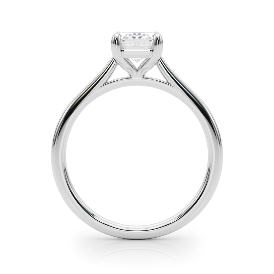 Low Set Emerald Cut Solitaire