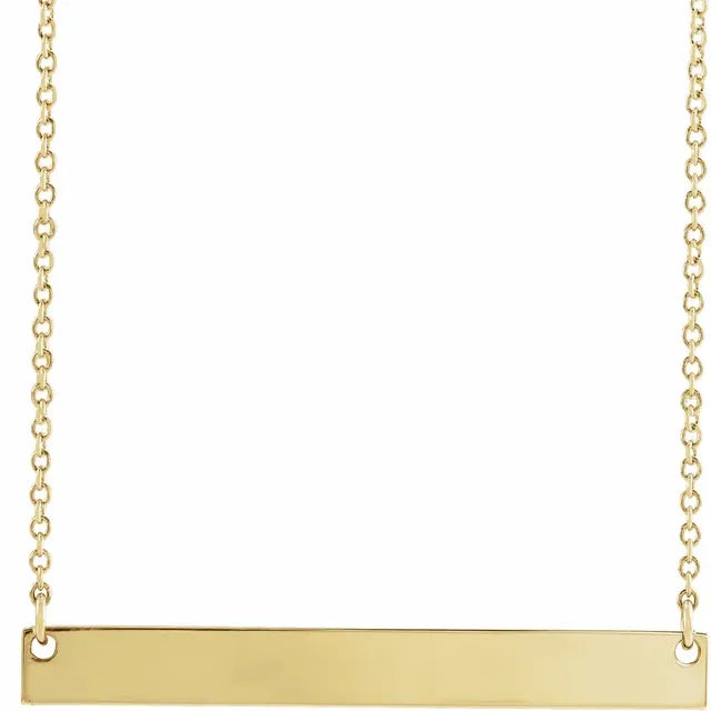 Engravable Gold Bar Necklace