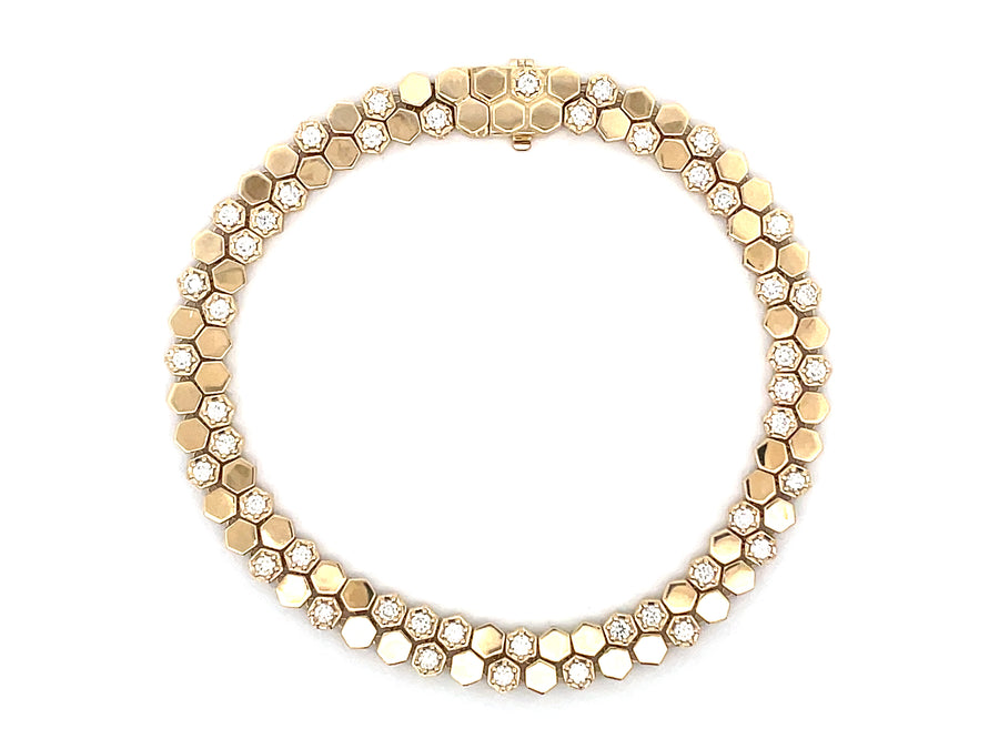 2 Row Honeycomb Diamond Bracelet