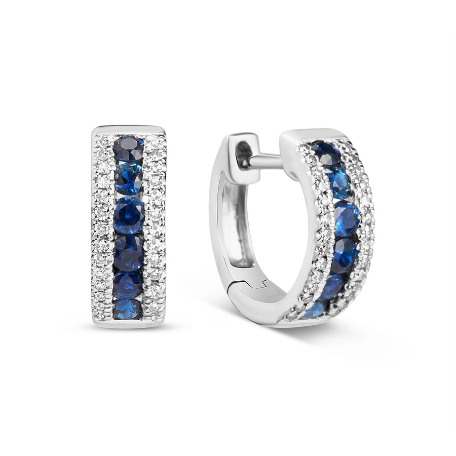10mm Diamond / Sapphire Huggies