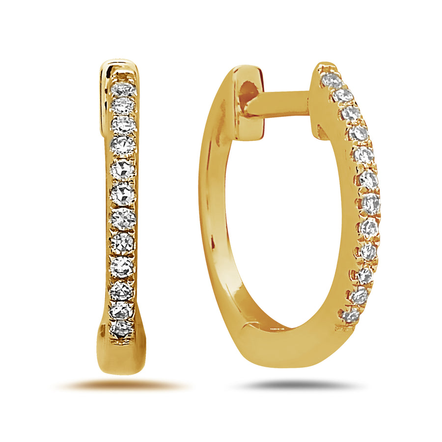 10mm gold diamond huggies