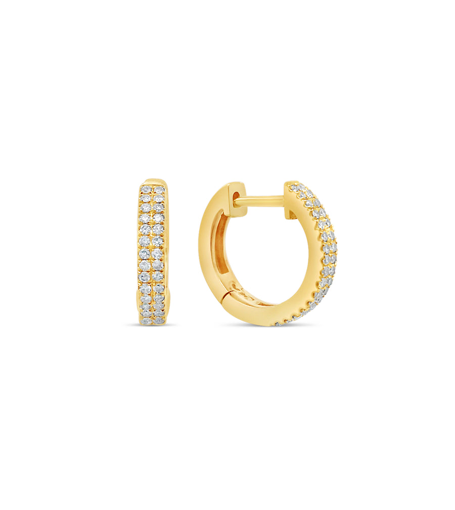 2 Row Pave Huggie Earrings