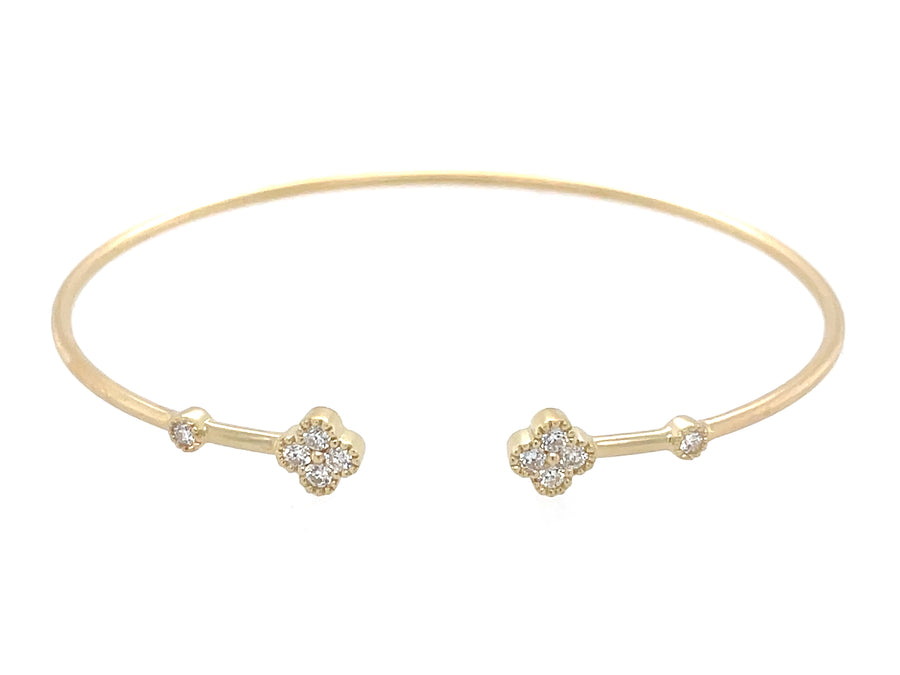 Clover Flexible Bangle with Satin Finish