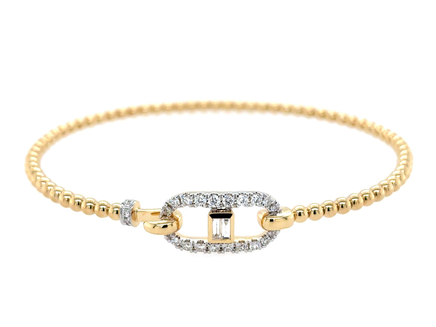 Oval Diamond Buckle Bangle