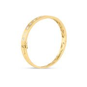 Alternating Diamond Gold Bangle