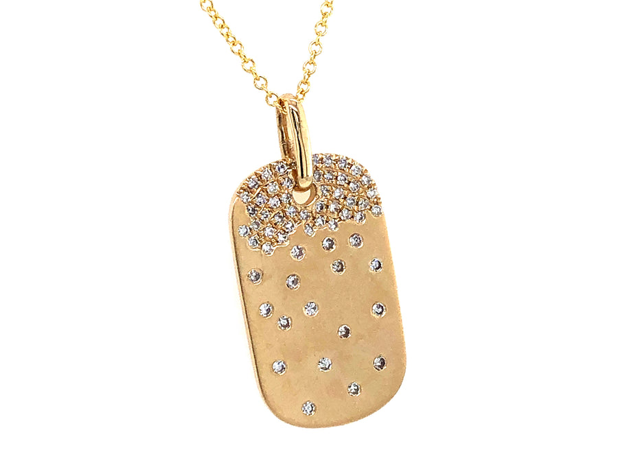 Gold Confetti Dog Tag Necklace