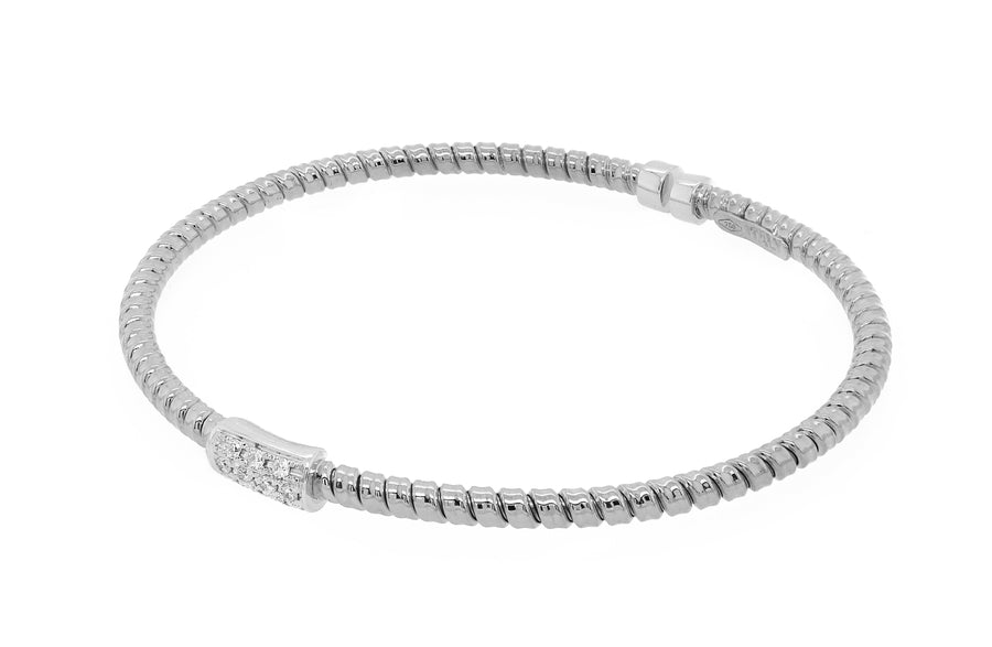 18kt white gold diamond bangle