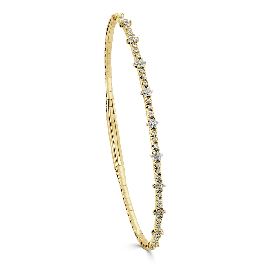 14kt Yellow Gold Flexible Diamond Bangle .35 carat