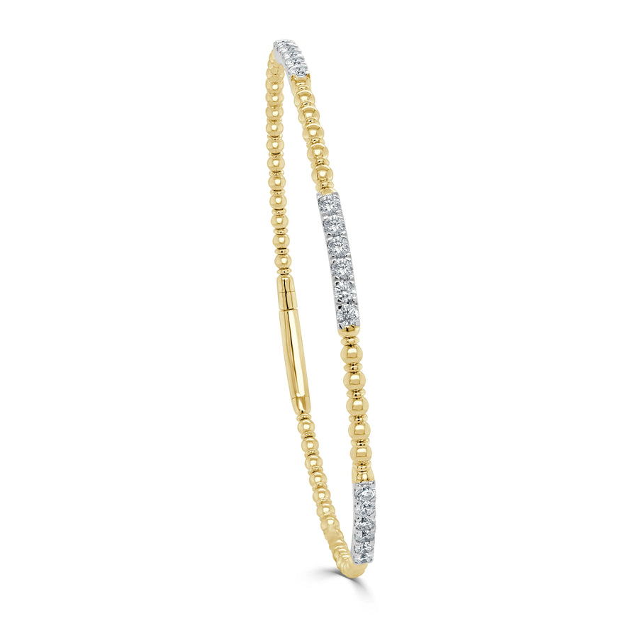 Diamond Flexible Beaded Bangle .70 carat
