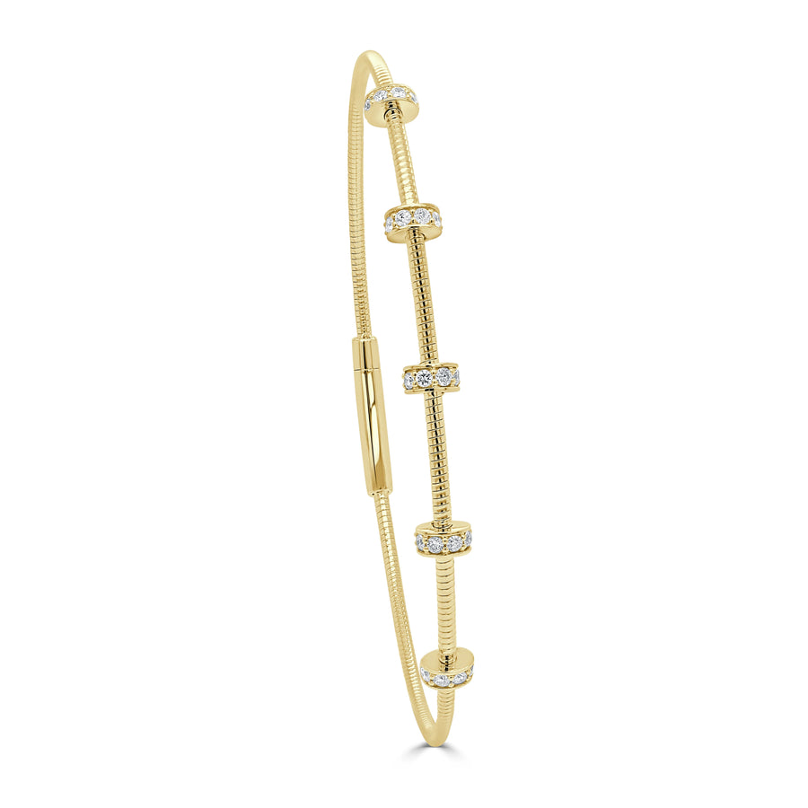 Diamond Rondel Station Flexible Bangle