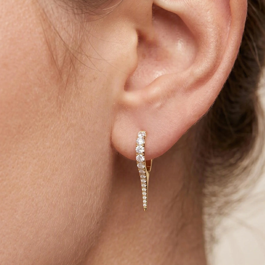 14kt Spike Diamond Earrings