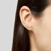 3 Stone Diamond Ear Climbers