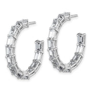 6.60 Carat Lab Grown Emerald Cut Diamond Hoops