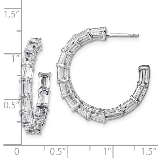 6.60 Carat Lab Grown Emerald Cut Diamond Hoops