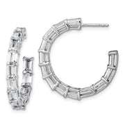 6.60 Carat Lab Grown Emerald Cut Diamond Hoops