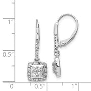 EM4372 0.50 Carat Leverback Diamond Drop Earrings