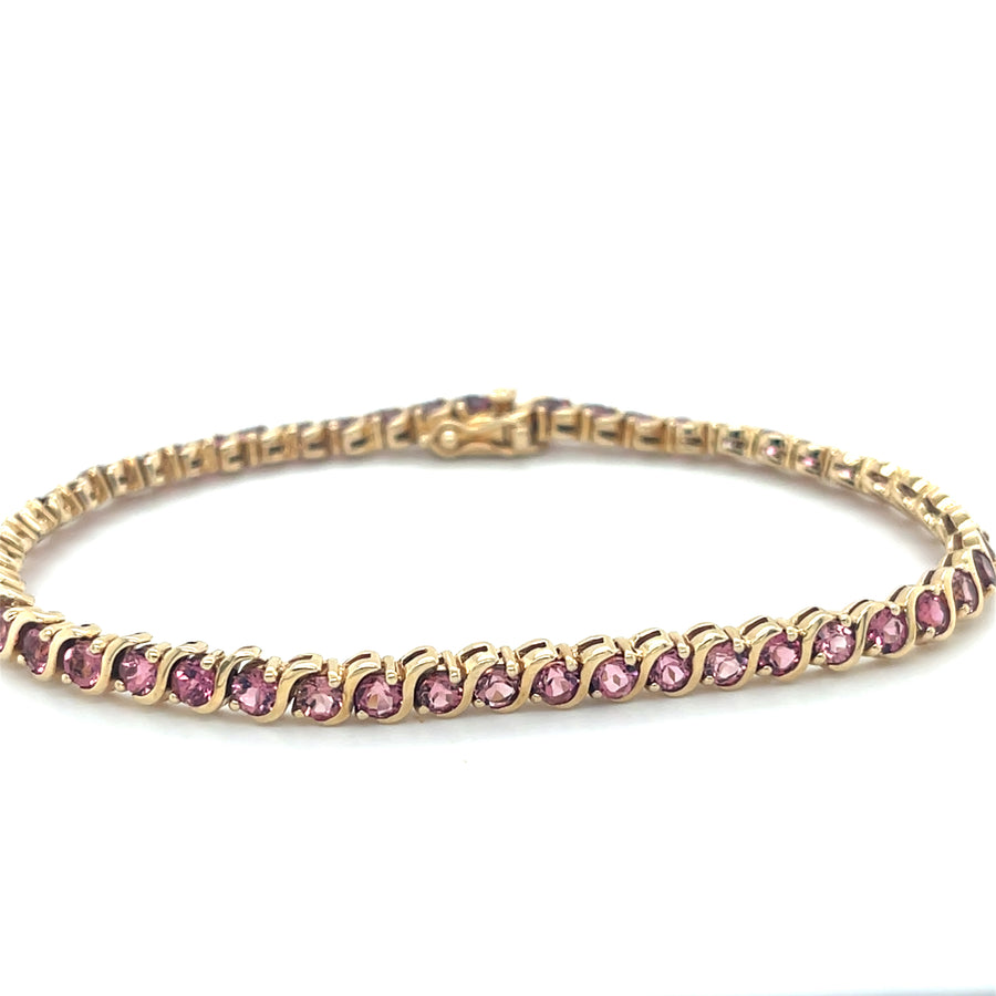 9.50 carat Pink Sapphire S line Bracelet