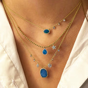 1n6404 Opal & Diamond Bezel Necklace