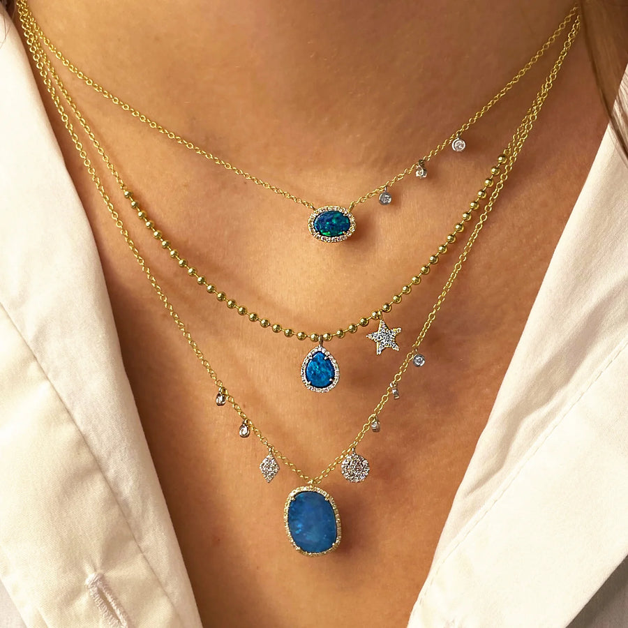 1n6404 Opal & Diamond Bezel Necklace