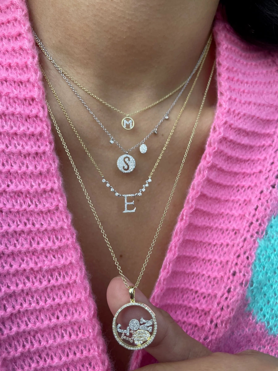 14kt Gold Shaker Pendant & Chain