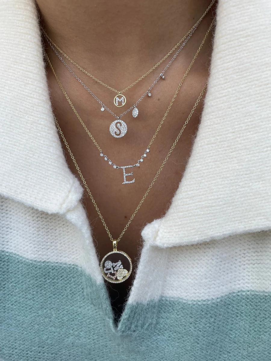 14kt Gold Shaker Pendant & Chain