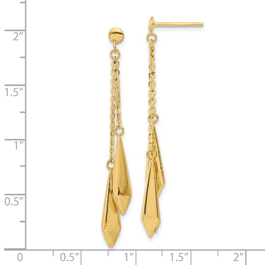 LE2290 Yellow Gold Drop Earrings