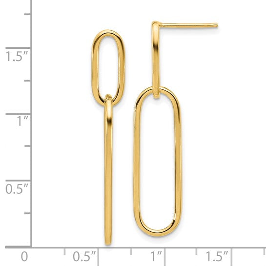 LE 2299 14kt Yellow Gold Paperclip Earrings