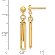 14kt Yellow Gold Paperclip Dangle Earrings